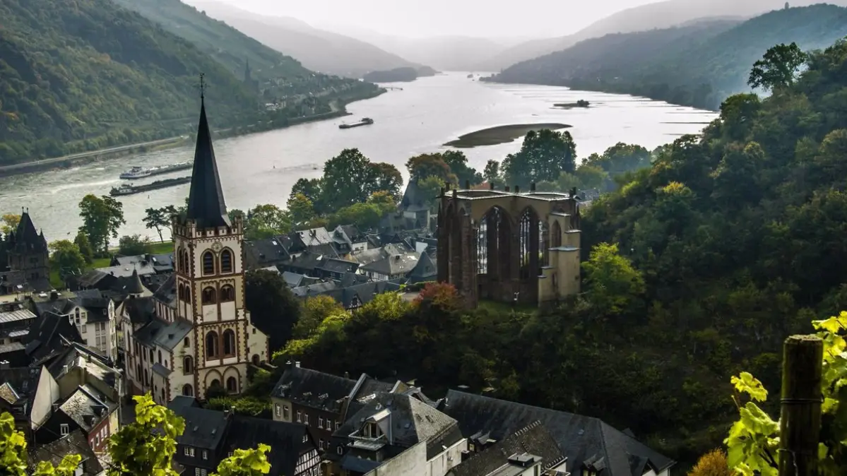 Miniatur: Sonnenuntergang bei Bacharach
